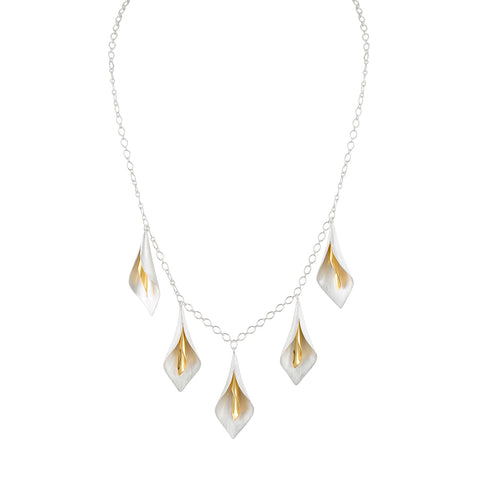 Calla Lilly Two-Tone Necklace