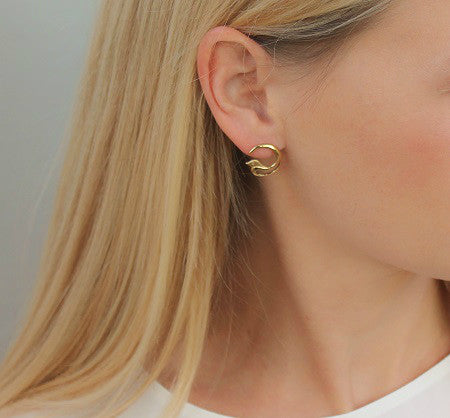 Aviary Gold Earrings with Diamonds