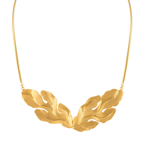 Gold Large Leaf Necklace