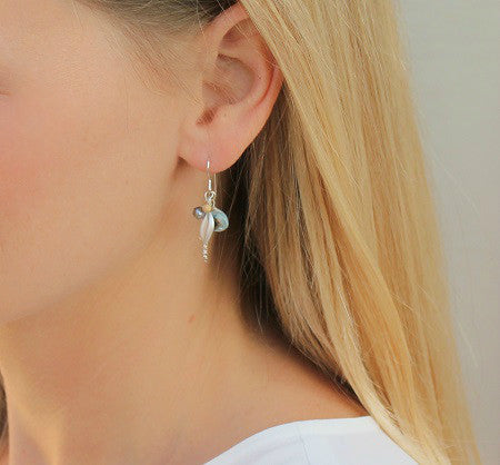 Leaf Cluster Silver Earrings